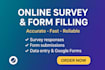 do online survey form filling and precise data entry with detailed accuracy