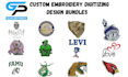 digitize embroidery bundle for jacket and left chest
