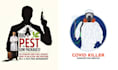 make unique pest control disinfectant worker service logo