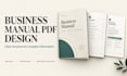 design a business manual handbook or professional PDF
