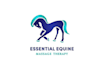 design awesome essential equine massage therapy logo