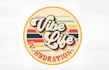 design vibe life retro van logo