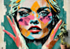 design custom face stencil in graffiti art style