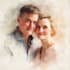 draw a watercolor couple portrait