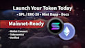 launch your token , mint dapp solana spl or erc 20 with landing page