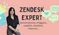 be your expert zendesk admin setup automation chatbot and custom apps
