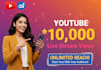 do organic youtube live stream video promotion, add views