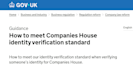 verify your identity to companies house