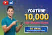 provide real 5000 youtube live stream views and engagement