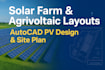 do solar farm,  agrivoltaic system layout using autocad pv design,  site plan