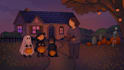 create cute illustrations, lofi, background halloween party