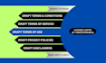 draft professional terms and conditions, terms of service, and terms of use