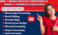 proofread KDP book editing, developmental editing, formatting, paperback format