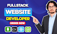 build full stack website, custom websites as frontend, backend developer