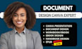 format document design, handbook ebooks, workbooks, epub and canva presentations