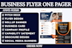 do one page, business flyer, capability statement, company profile, brochure,