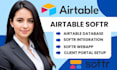 design softr web apps, client portals, airtable databases, and automations