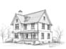 sketch houses and buildings