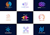 do modern startup software crypto cyber security application and technology logo