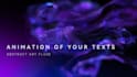 text animations with special effects and motion graphics and animated logo