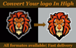 convert low resolution logo into a high or vector tracing, redraw, recreate