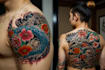 do a tattoo design in japanese style