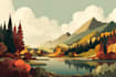 draw professional vector landscape illustration