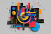 create abstract geometric digital art