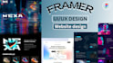 design framer website, framer landing page design, and framer website design