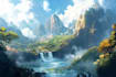 fantasy landscapes, illustration, environment