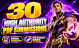 do PDF submission manually to 30 high authority doc sharing sites