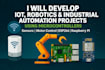 develop iot, robotics, and industrial automation projects using microcontrollers