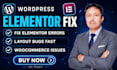 fix elementor errors and layout bugs fast