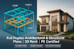 create full architectural and structural duplex plans with 3d revit
