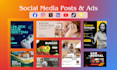 design eye catching social media posts, banners, and youtube thumbnails