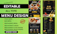 digital menu design restaurant menu design all menu design