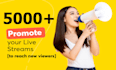 do organic youtube live stream video promotion, add views