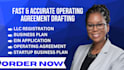 draft llc operating agreement startup business plan and homecare setup document