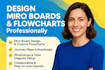 design miro board, miro flowcharts, journey maps,miro roadmaps wireframe, visio