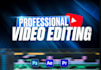 do professional vlog editing, youtube video editing with a custom free thumbnail