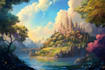 draw fantasy concept landscape illustrations