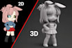 convert 2d image to 3d stl, step file, 2d to 3d printable model, 3d printing