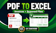 convert PDF invoices to clean excel