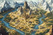 draw fantasy map dnd world map game map design