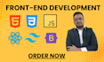 do front end development using react tailwind