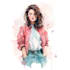 draw  watercolor portrait illustration