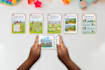design creative and educational kids playing cards