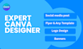 be your canva design expert for social media and business