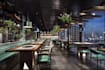 enterable 3d restaurant,commercial space,bar design,2d technical draw,cgi render