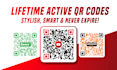 design a lifetime active custom qr code with your logo